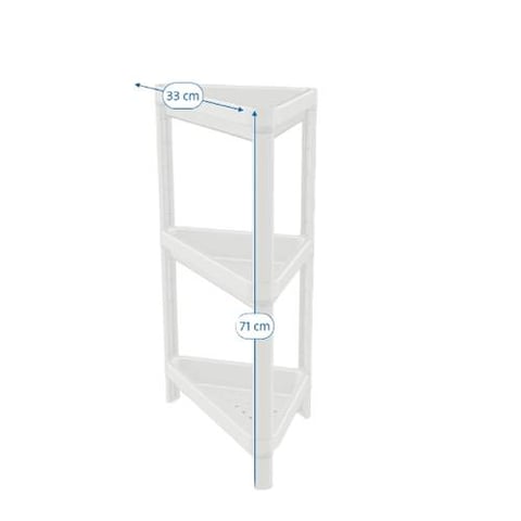 Corner shelf unit, white,&nbsp;33x33x71 cm
