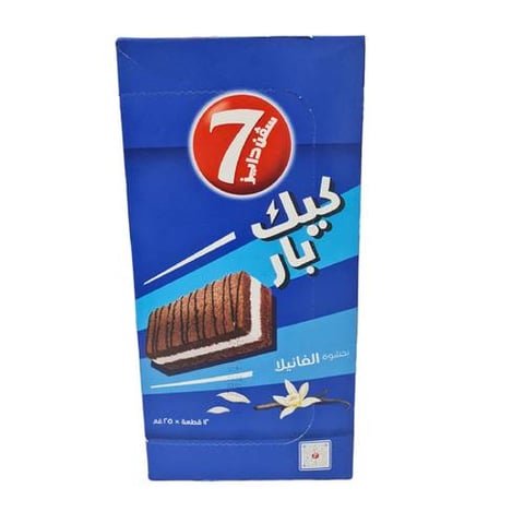 كيك بار فانيلا  من سفن دايز 25جم ×12حبة
