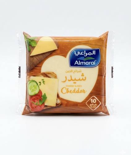 شرائح الجبن شيدر المراعي 200جم 10 شرائح