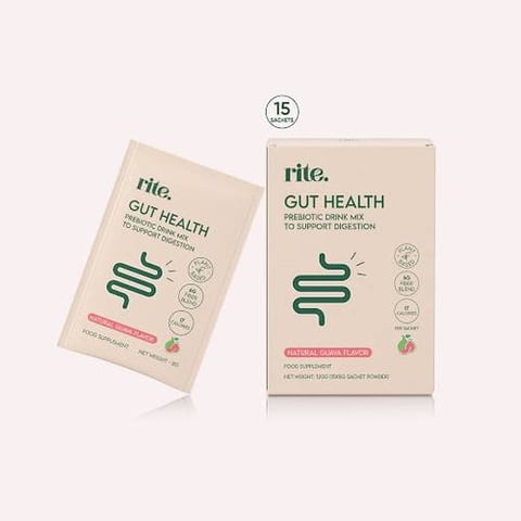 رايت لصحة الأمعاء مزيج مشروب البريبايوتك -15 كيس-RITE GUT HEALTH Prebiotic drink mix - 15 sachets