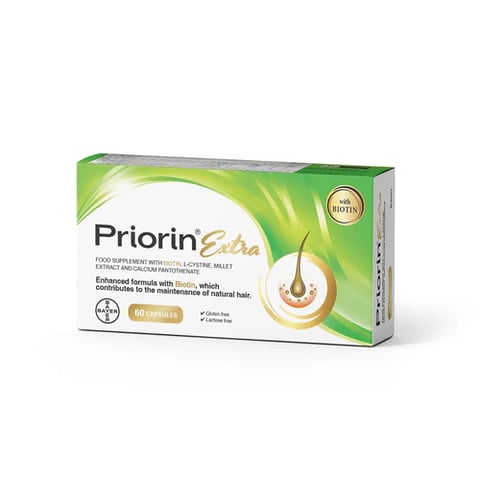 Priorin, Extra Hair Growth Support With Biotin - 60 Capsules