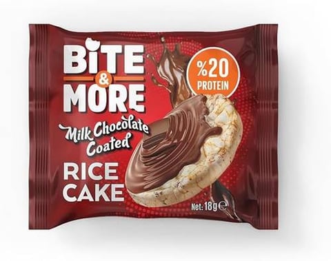 Bite & More Protein Rice Cake - Belgian Chocolate Coated No Added Sugar 18g