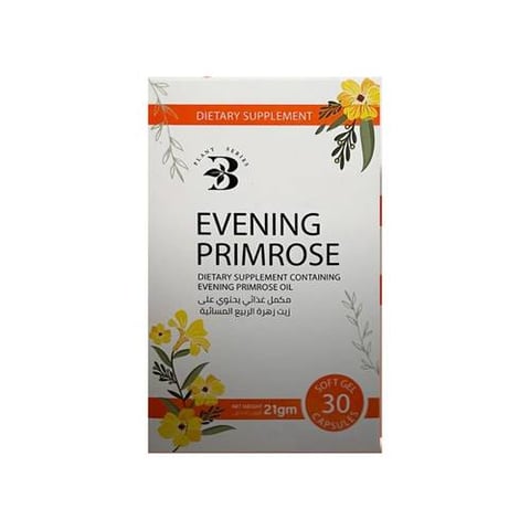 إيفنينغ بريمروز مكمل غذائي يحتوي على زيت زهرة الربيع المسائية 30 كبسولة - Evening Primrose Dietary Supplement 30 Capsules