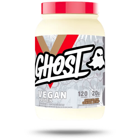 مسحوق بروتين نباتي من جوست، حليب حبوب الشوكولاتة - 2 رطل، 20 جرام من البروتين-GHOST Vegan Protein Powder, Chocolate Cereal Milk - 2lb, 20g of Protein