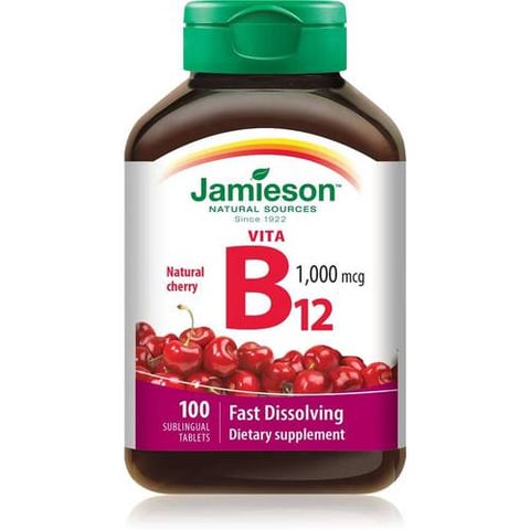 جاميسون فيتا بي 12 1000 مكجم سريع الذوبان 100 قرص - JAMIESON VITA B12 1000 MCG FD 100 TABLETS