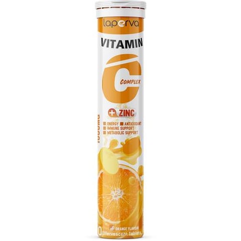 لابيرفا فيتامين سي كومبليكس بلس زنك, 20 أقراص فوار, البرتقال- Laperva Vitamin C Complex Plus Zinc, 20 Effervescent Tablets, Orange