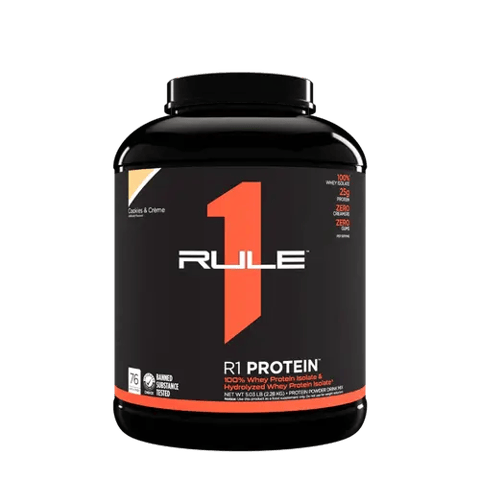 رول ون بروتين بنكهة الكوكيز و الكريمة 76 سكوب 5 رطل - RULE 1 Protein Cookies & Crème 76 SERV. 5 LB