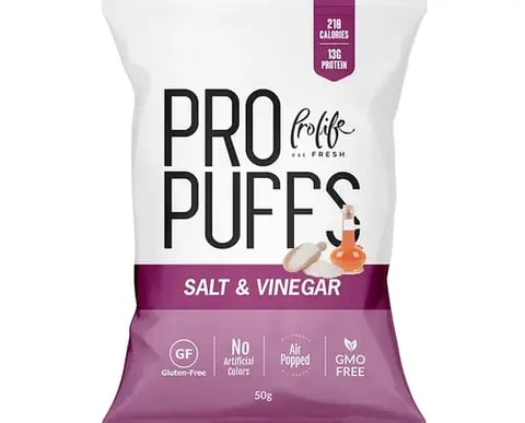 برولايف بروتين بافس بنكهة الملح البحري والخل 50 جم-Prolife Protein Puffs Sea Salt & Vinegar flavor 50gm