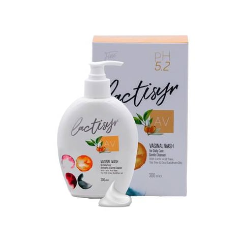 Lactisyr AV Feminine Wash with Lactic Acid, Tea Tree Oil, and Sea Buckthorn Oil Fresh Scent 300 ml