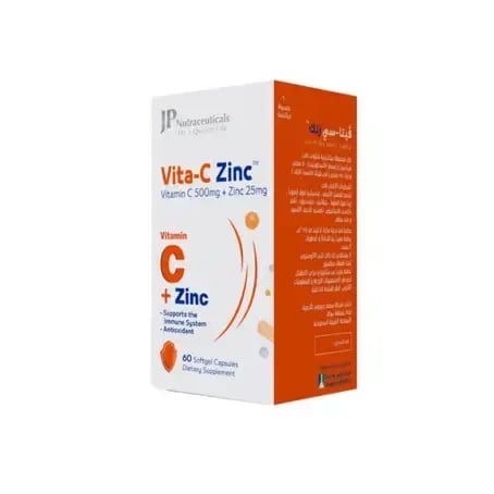 كبسولة جيه بي فيتا-سي زنك 60 ملجم-Jp Vita-C Zinc 60 Capsule
