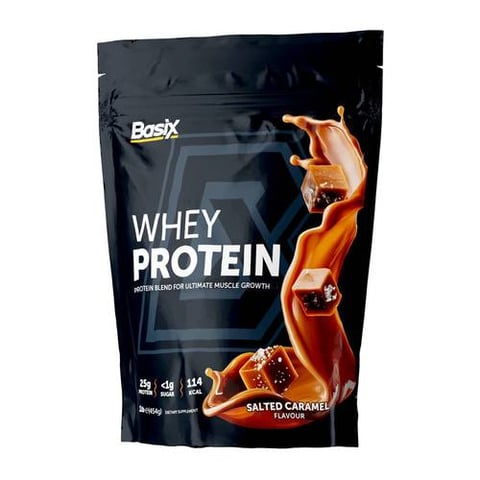 Basix - Muscle Whey Protein -  Salted Caramel - 1LB - بيسكس بروتين مصل اللبن للعضلات - بنكهة كراميل مملح - 1 رطل