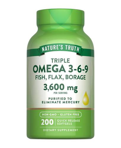 Nature's Truth Triple Omega 3 3600 mg 200 Softgel Capsules