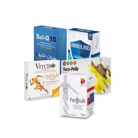 بكج أوركيد (فيرتيهالك 15-فيتشو-سول كيو 30- 2 ايميوليند - توكو بيل 30) Orchid Package (Fertihulk 15- Vitcho- sul q 30- Toco-Pelle 30 - 2 ImmuLind 30)