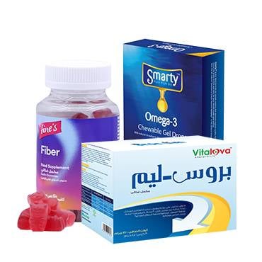 بكج صحة القولون (فاين فايبر - بروسليم - سمارتي) - Colon Health Pack (Fine’s Fiber – Broslim – Smarty)
