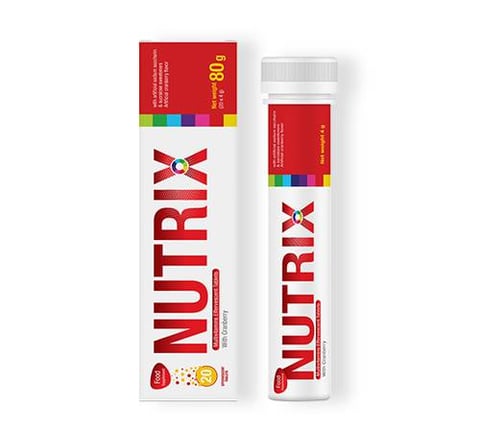 نيوتريكس - التوت البري - الأقراص الفوارة للوقاية من التهابات المسالك البولية-20قرص-Nutrix - Cranberry - Effervescent TabletsTo prevent urinary tract infections 20 tablets