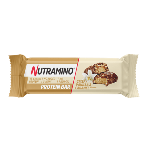نيوترامينو لوح بروتين المقرمش بالفانبللا والكراميل 55 جم-Nutramino Protein Bar Crispy Vanilla Caramel 55 gm