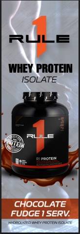 رول ون واي بروتين ايزوليت بنكهة شيكولاتة فادج 1 سكوب .. Rule 1 whey protein isolate chocolate fudge 1 serv
