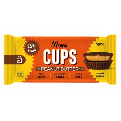 نانو بروتين كب بالفول السوداني مع شيكولاتة الحليب 42 جم .. NANO PROTEIN PEANUT CUPS WITH MILK CHOCOLATE 42 GM