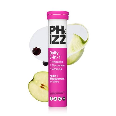 PHIZZ DAILY 3 IN 1 APPLE&BLACKCURRANT FLAVOURED EFFERVESCENT TABLETS 20S