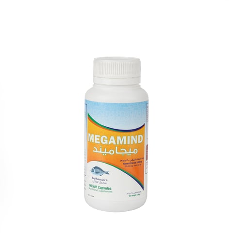 ميجاميند أوميجا 3  1.2جم 60 كبسولة  - Megamind Omega 3 1.2g 60 Capsules