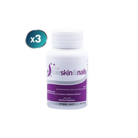 Pack of 3 hair Skin and Nails Silica 32.12mg, Zinc and Vitamin C Sugar Free 30 Tablets