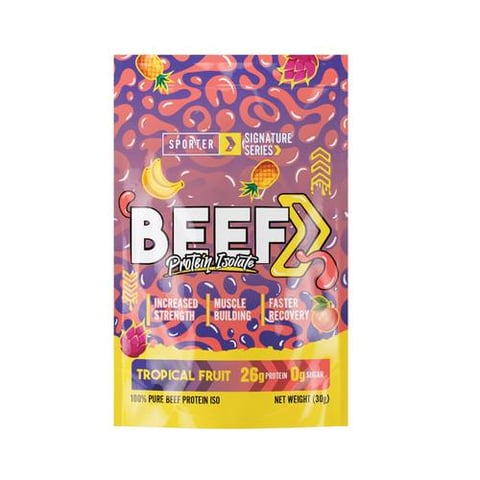Sporter - Beef Protein Isolate Sachet - Tropical Fruit - 1 Serving