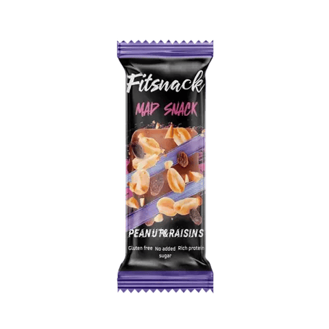 فيت سناك – بار بروتين بالفول السوداني والزبيب – 45 جم - Fitsnack – Peanut and Raisin Protein Bar – 45 gm