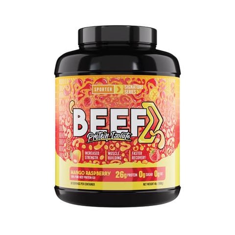 سبورتر – بي بروتين آيزوليت – مانجو توت – 4 باوند - Sporter - Beef Protein Isolate - Mango Raspberry - 4 lbs