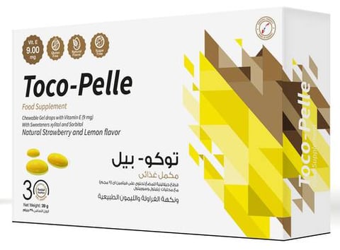 Toco-Pelle Vitamin E  Strawberry and Lemon Flavor 30 Gummies