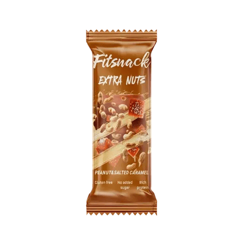 فيت سناك بار بروتين فول سوداني و الكاراميل المملح 45 جم - FITSNACK PROTEIN BAR PEANUT & SALTED CARAMEL 45 GM