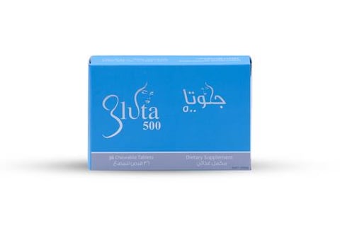جلوتا 500 إل جلوتاثيون 500 ملغ 36 قرص مضغ - Gluta 500 L-Glutathione 500 mg 36 Chewable Tablets