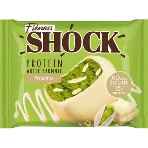 Pistachio brownie from Fitness Shock, without sugar, 15% protein