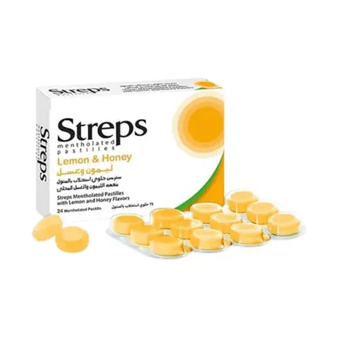 ستربس عسل وليمون 24 حبوب مص-STREPS HONEY LEMON 24 LOZENGES