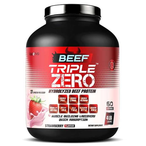لابيرفا بيف تربيل زيرو هيدروليزيد بروتين, الفراولة, 4 باوند-LAPERVA BEEF TRIPLE ZERO STRAWBERRY