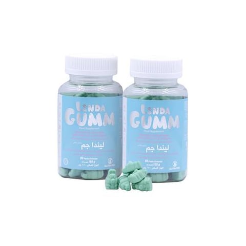 عبوتين من ليندا جم - بيوتين - 60 قطعة  - بيوتين - 60 علكة -Pack of two LindaGum- Biotin- 60 Gummies