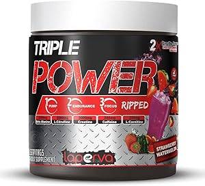 بودرة لابيرفا قبل التمرين | القوة الثلاثية قبل التمرين (الفراولة والبطيخ، ريببيد- 30 حصة)-Laperva pre workout powder | Triple Power Pre Workout (Strawberry Watermelon, Ripped - 30 servings)