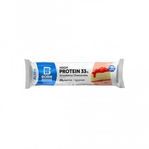 -سناك بورن وينر بار اكتيف تشيز كيك فروالة 60 جرام-Born Winner Protein Bar Strawberry  Cheesecake 60g
