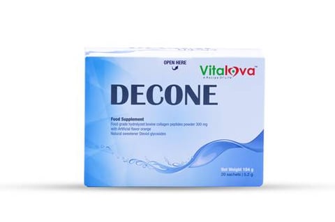 ديكون N أسيتيل سيستئين كولاجين بقري 300 ملجم مع بروميلين  بنكهة البرتقال 20 كيس - Decone N-Acetylcysteine and Collagen 300 mg with Bromelain Orange Flavor 20 Sachets