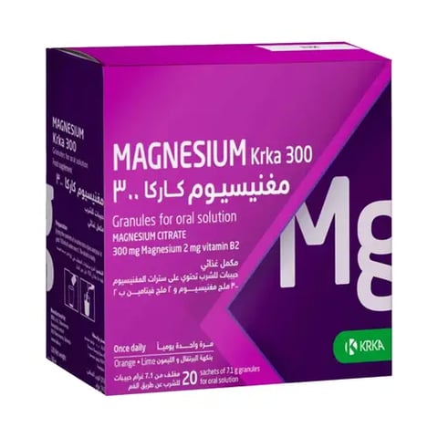 ماغنسيوم كاركا ٣٠٠ مجم ٢٠ كيس - MAGNESIUM KRKA 300 MG 20 SACHETS