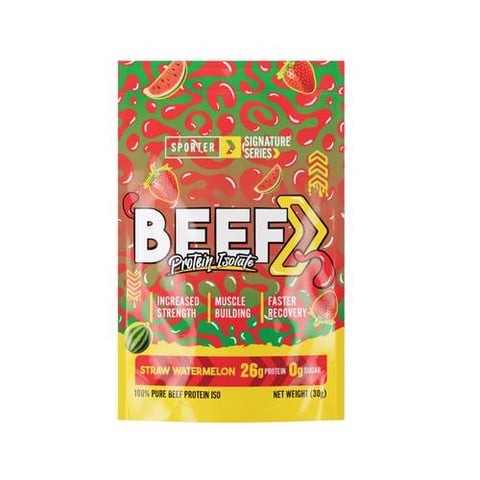 Sporter - Beef Protein Isolate Sachet - Strawberry Watermelon - 1 Serving