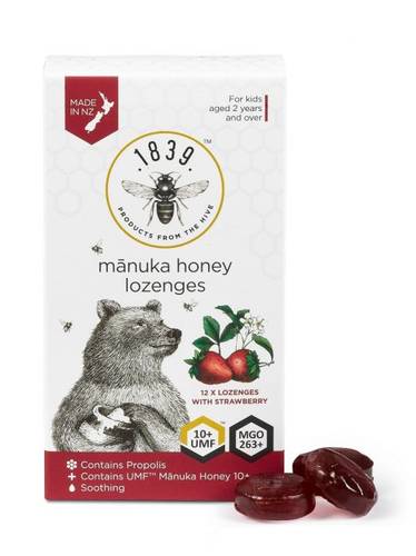 حلوى بعسل المانوكا للإستحلاب بطعم الفراوله -Manuka Honey Lozenges with Strawberry