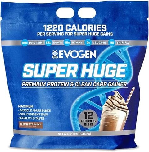 سوبر هيوج ماس بروتين شوكولاتة 12 باوند-EVOGEN SUPER HUGE CHOCOLATE SHAKE 12 LB