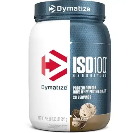 دايماتايز آيزو 100 1.36 باوند نكهة الكوكيز وكريم-Dymatize ISO100 - Cookies and Cream - 20 Ser - 1.36 LB