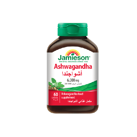 جاميسون أشواجاندا 6000 مجم 60  كبسولة - JAMIESON ASHWAGANDHA 6000 MG 60 CAPSULES
