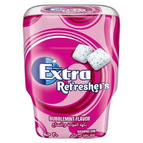 إكسترا ريفريشرز علكة بنـهكة الفواكـه والنـعناع 30 حبة 67 غرام - Extra Refreshers Bubblemint  Chewing Gum Sugar Free 67gm 30 Pieces