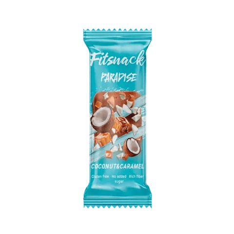 فيت سناك – بار بروتين مزجج بجوز الهند مع حشوة سائلة – 45Fitsnack – Coconut Glazed Protein Bar with Liquid Filling – 45 gm جم -