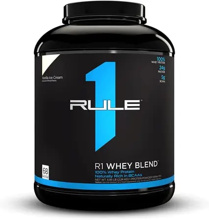 رول ون واي بليند فانيلا ايس كريم 68 سكوب 4.95 رطل - RULE 1 WHEY BLEND VANILLA ICE CREAM 68 SERV. 4.95 LB