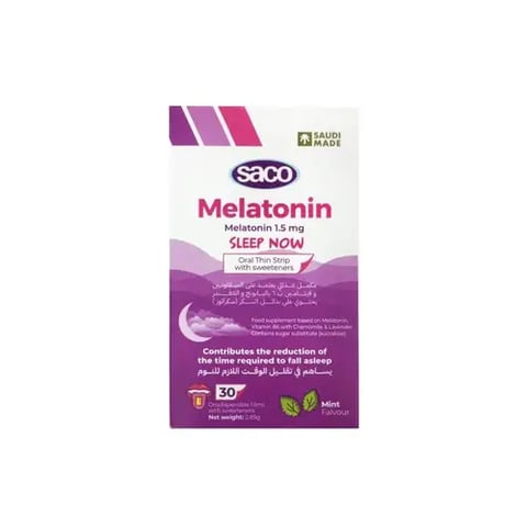 Saco Melatonin 1.5 mg Berry Flavor 30 Strips