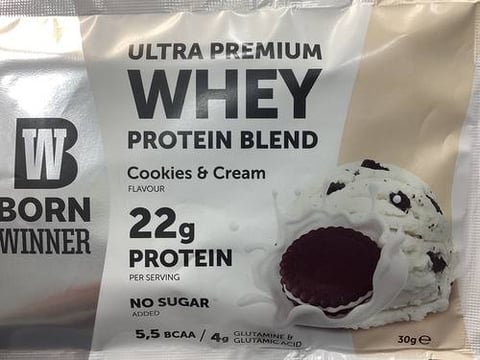 Born Winner protein serving Cookies and cream flavor 30g