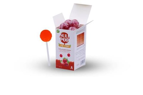 سولي بوب زنك مصاص بنكهة الفراولة 8 مصاصات - Sulipop Zinc Lollipops Strawberry Flavor 8 Pieces
